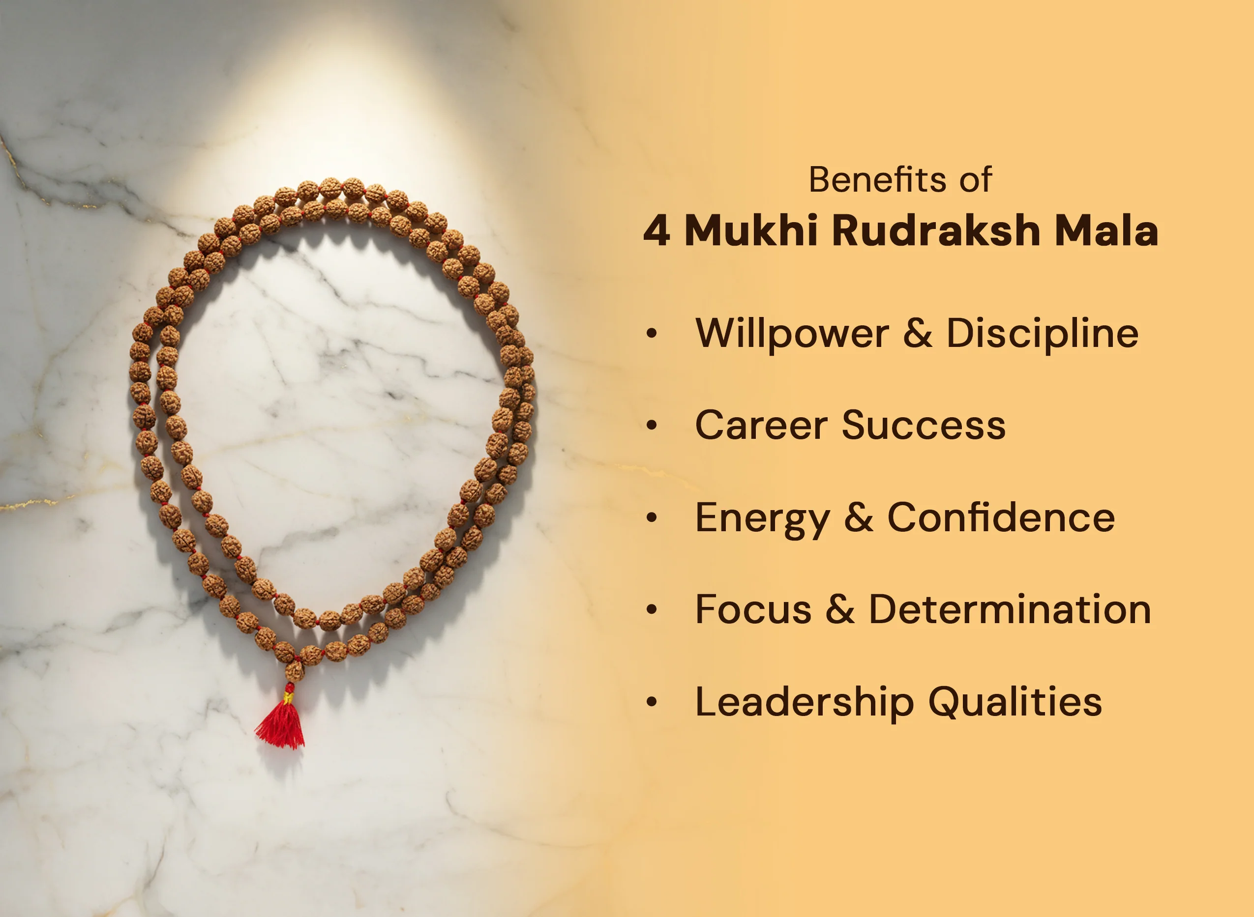 4 Mukhi Rudraksh Mala Beads (108 Beads) - Image 2