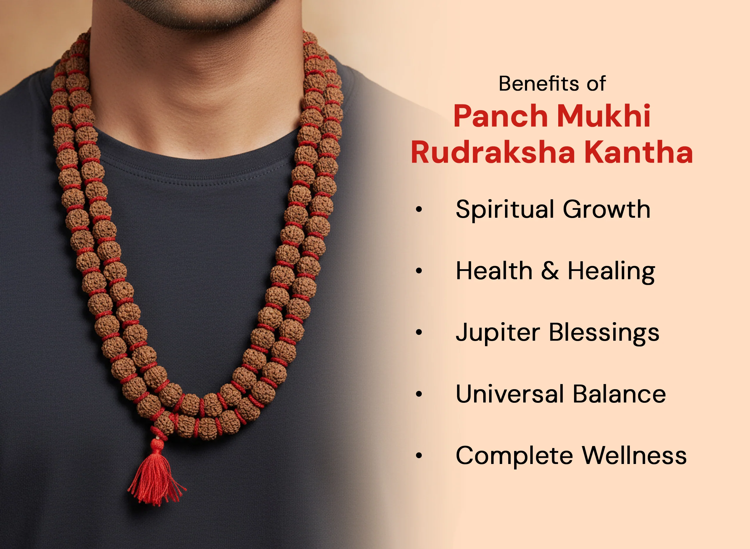 54 Bead 5 Mukhi Rudraksha Kantha Mala - Image 3