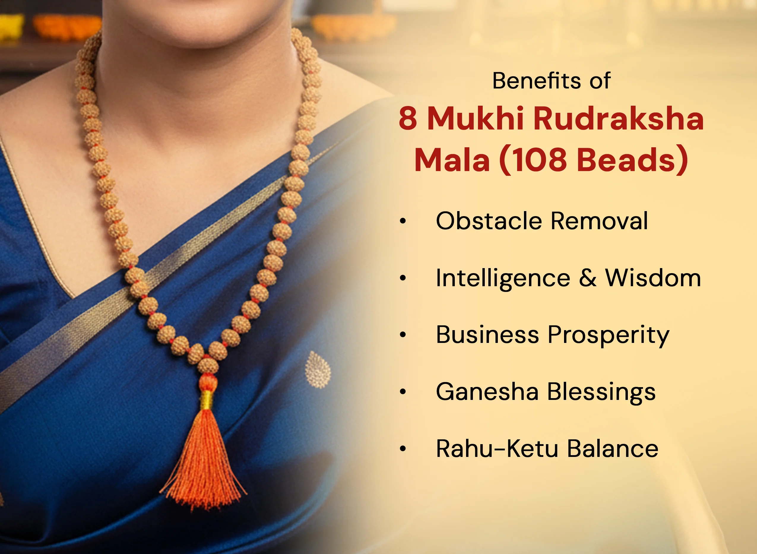 8 Mukhi Rudraksha Mala (108 Beads) - Image 3