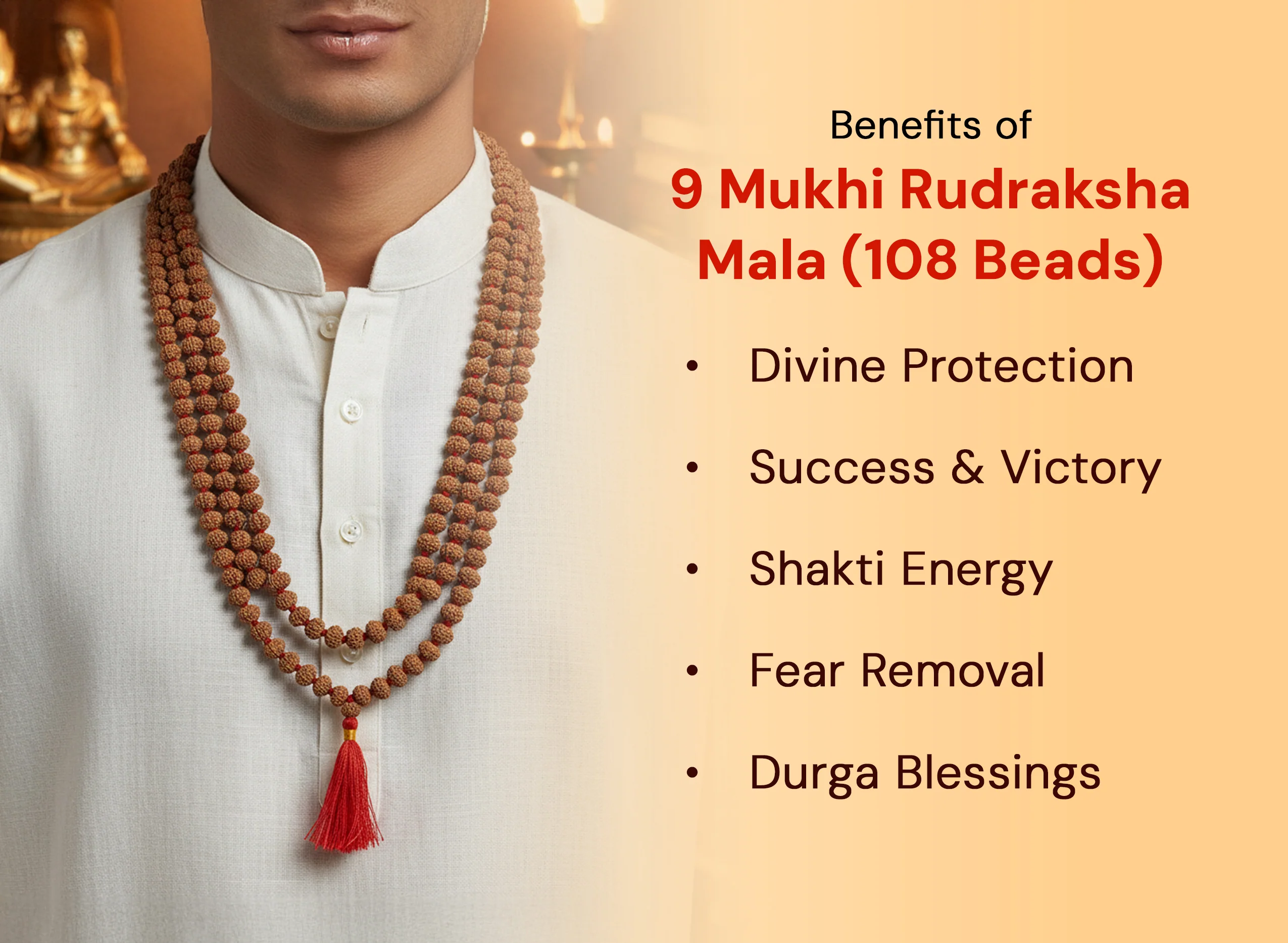 9 Mukhi Rudraksha Mala (108 Beads) - Image 3