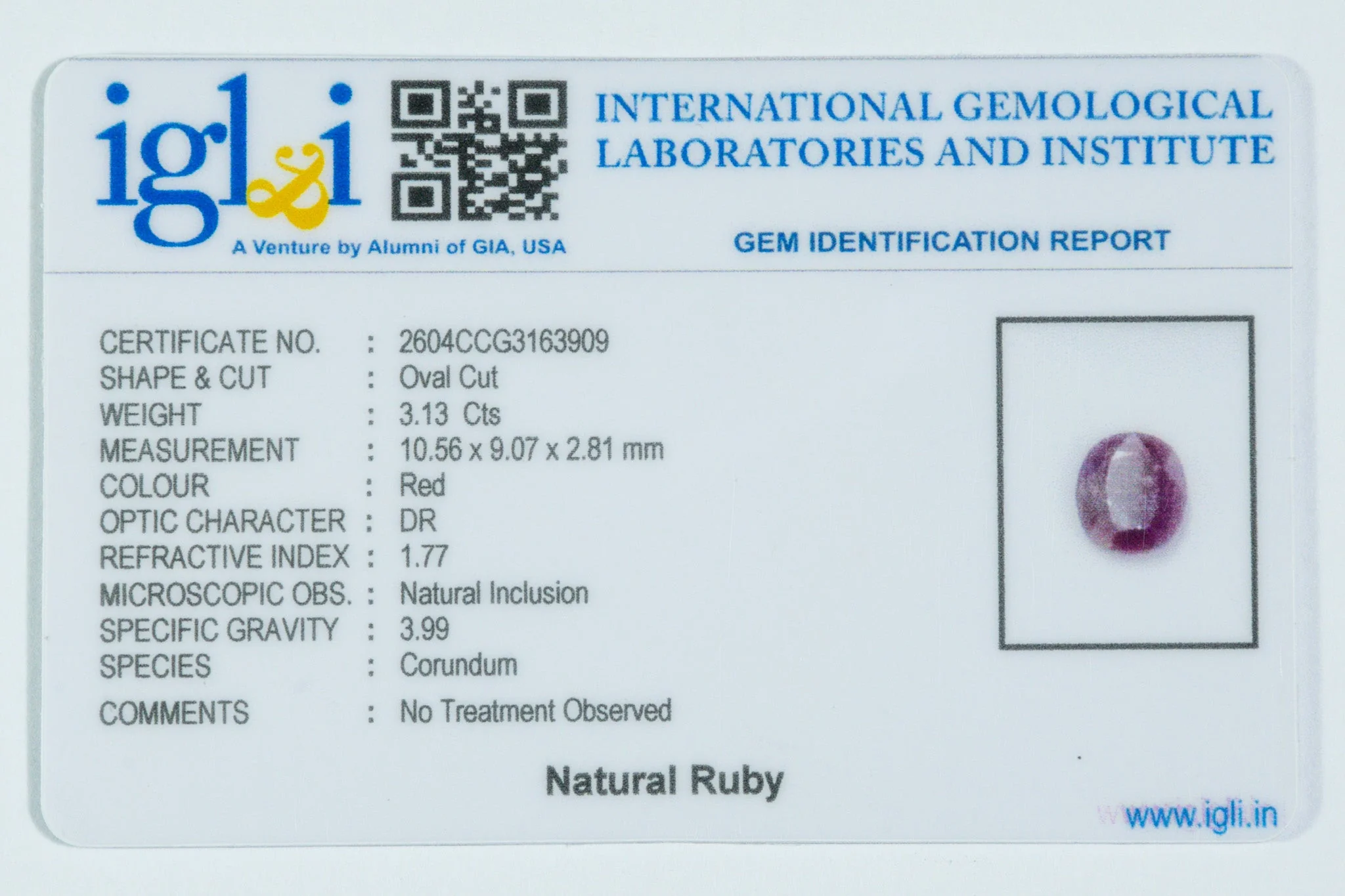 African Ruby - 3.13 Carat - Image 3