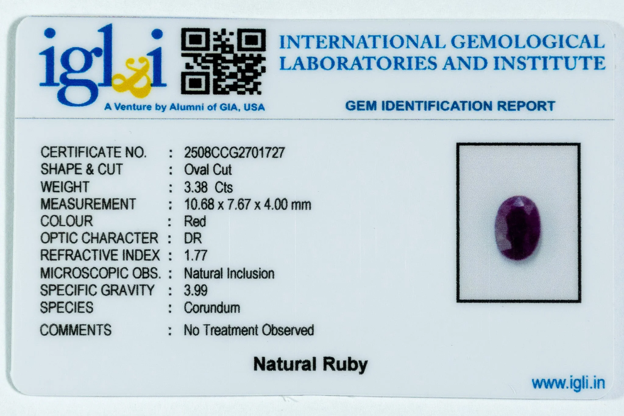 African Ruby - 3.38 Carat - Image 3