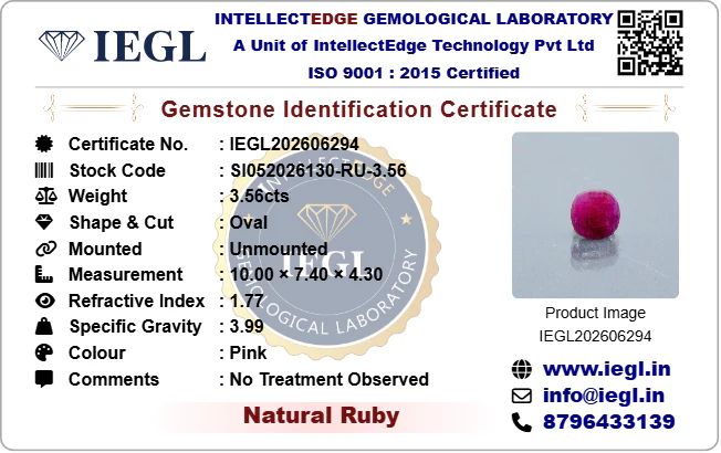 African Ruby - 3.56 Carat - Image 3
