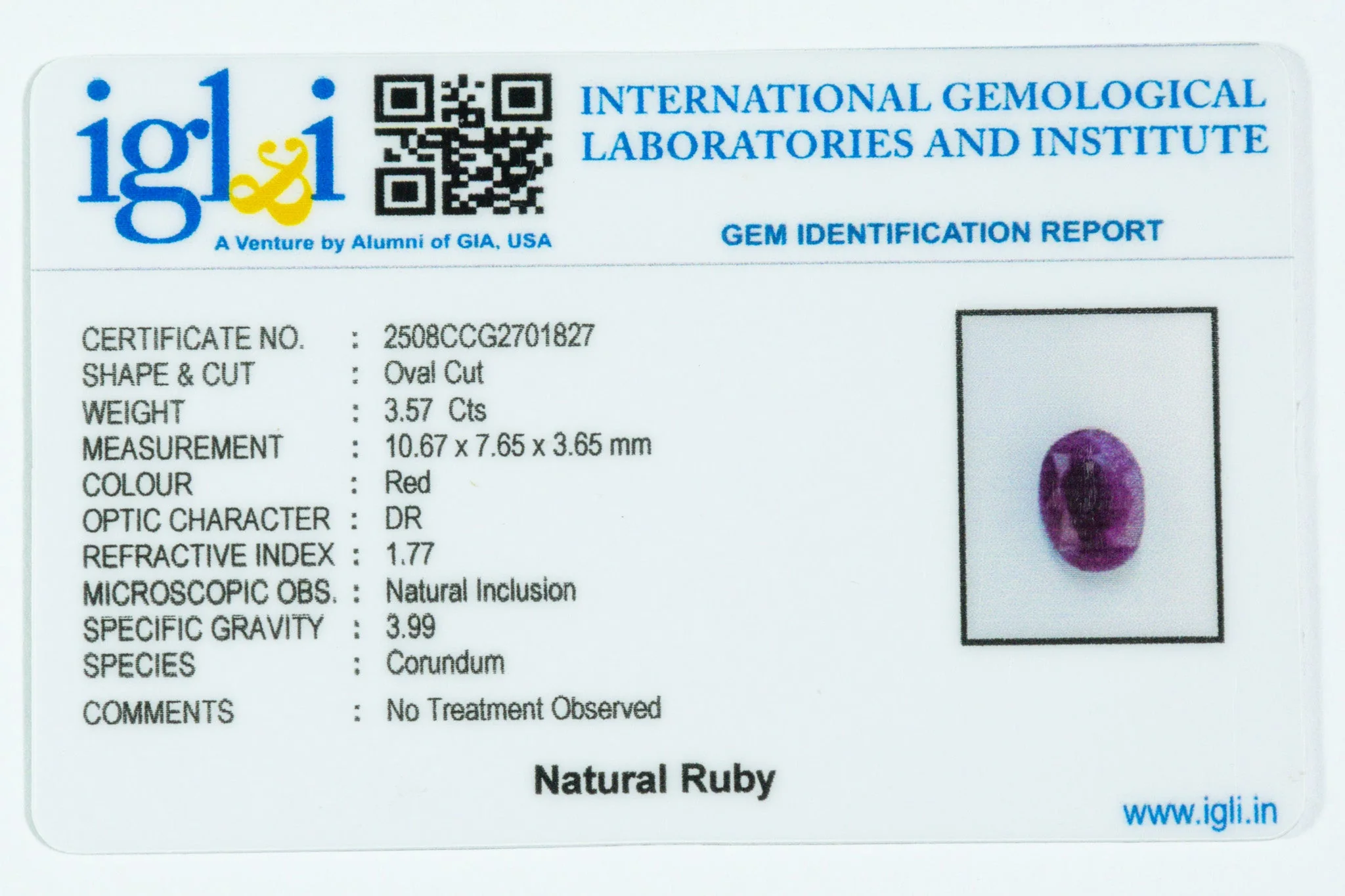 African Ruby - 3.57 Carat - Image 3