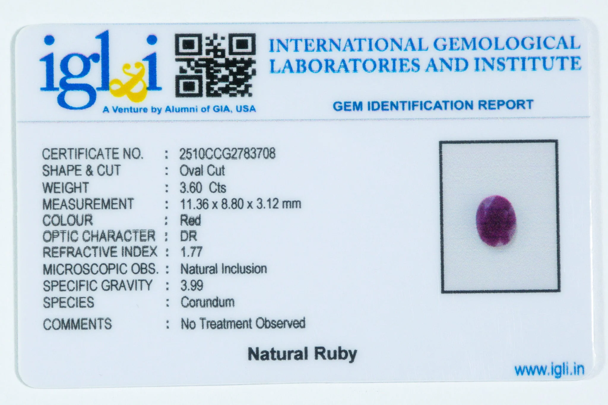 African Ruby - 3.60 Carat - Image 3