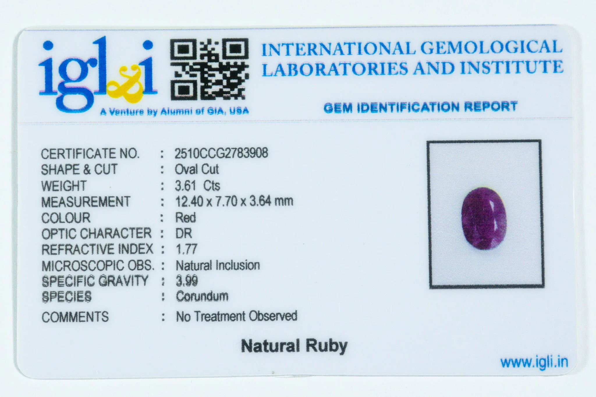African Ruby - 3.61 Carat - Image 3