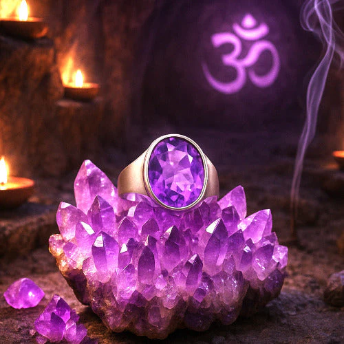 Amethyst Katela Sterling Silver Ring | Lab certified | Adjustable Ring - Image 3