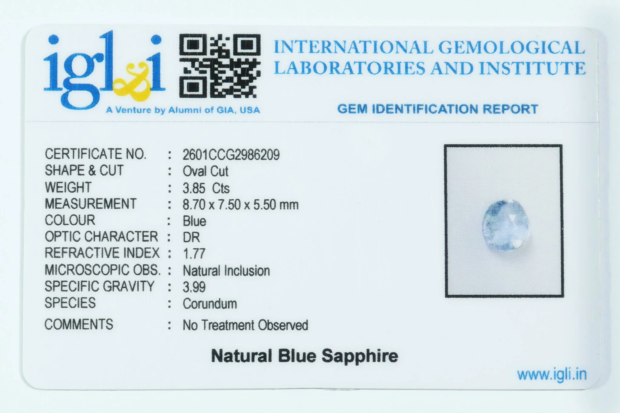 Blue Sapphire 3.85 Carat - Image 3