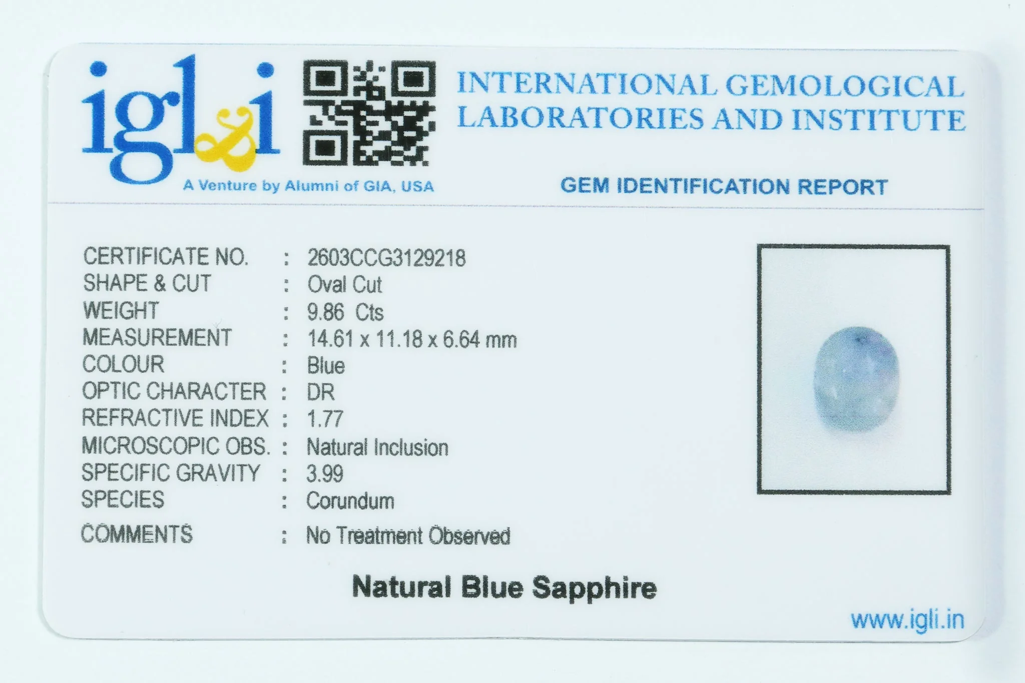 Blue Sapphire - 9.86 Carat - Image 3