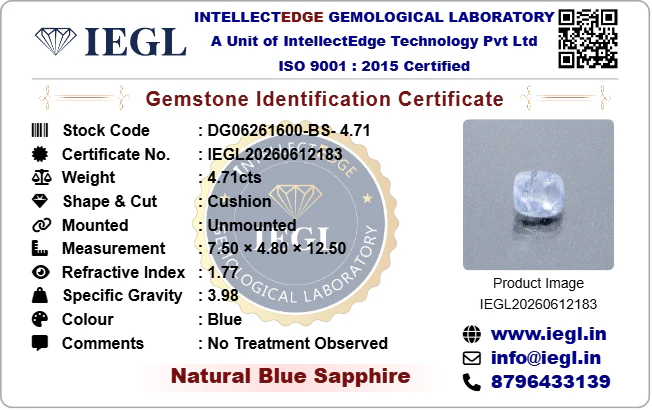 Ceylon Blue Sapphire - 4.71 Carat - Image 3