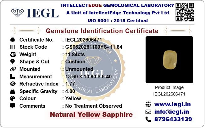 Ceylon Yellow Sapphire - 11.84 Carat - Image 3