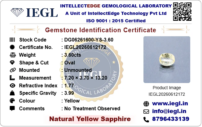 Ceylon Yellow Sapphire - 3.60 Carat - Image 3