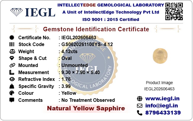 Ceylon Yellow Sapphire - 4.12 Carat - Image 3