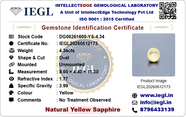 Ceylon Yellow Sapphire - 4.34 Carat - Image 3