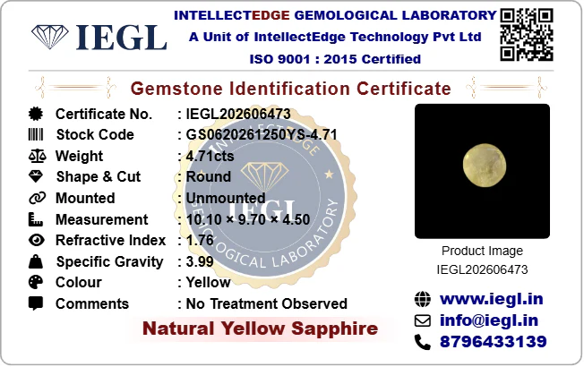 Ceylon Yellow Sapphire - 4.71 Carat - Image 3