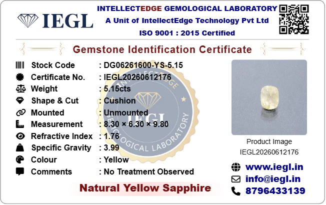 Ceylon Yellow Sapphire - 5.15 Carat - Image 3