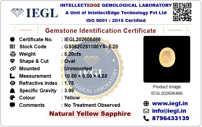 Ceylon Yellow Sapphire - 5.20 Carat - Image 3