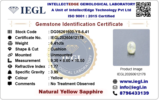 Ceylon Yellow Sapphire - 6.41 Carat - Image 3