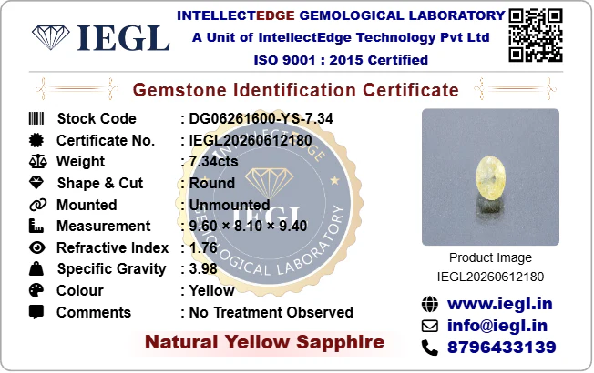 Ceylon Yellow Sapphire - 7.34 Carat - Image 3
