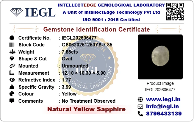 Ceylon Yellow Sapphire - 7.85 Carat - Image 3