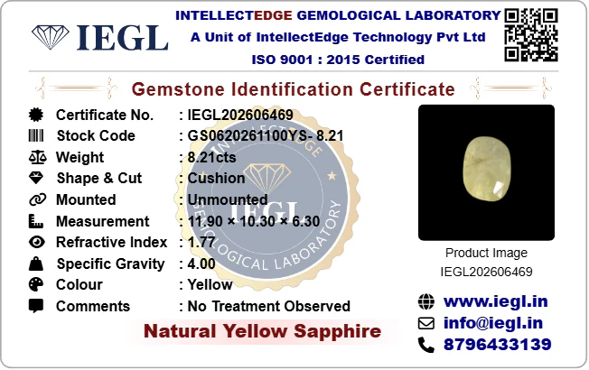 Ceylon Yellow Sapphire - 8.21 Carat - Image 3