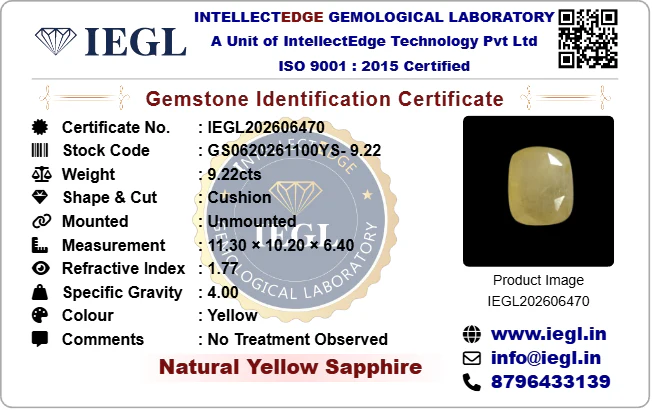 Ceylon Yellow Sapphire - 9.22 Carat - Image 3