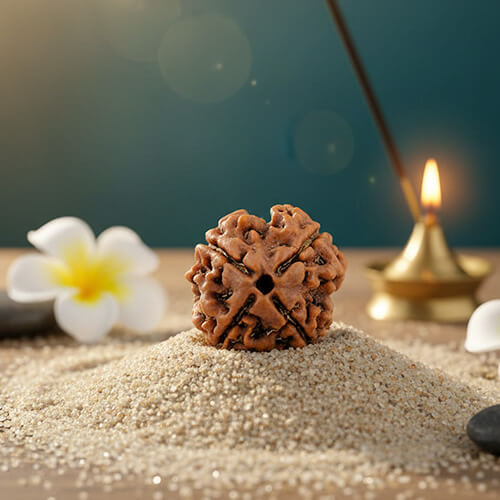 Chaar Mukhi-Four-faced Rudraksha - Lab Certified (Without Mala) - Image 3