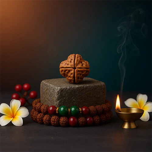 Chaar Mukhi- Four faced Rudraksha - Lab Certified - Image 3