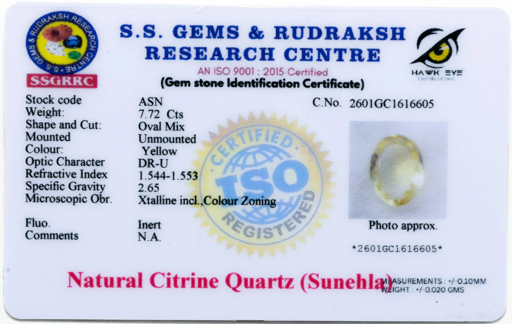 Citrine Quartz 7.72 Carat - Image 3