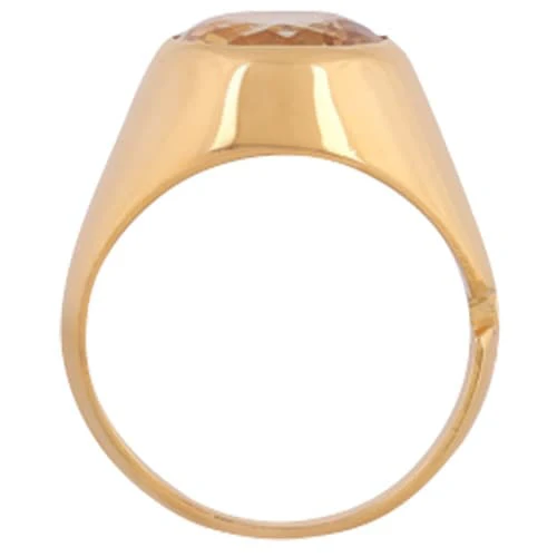 Citrine Sunela Panchdhatu Ring | Lab certified| Adjustable Ring - Image 4