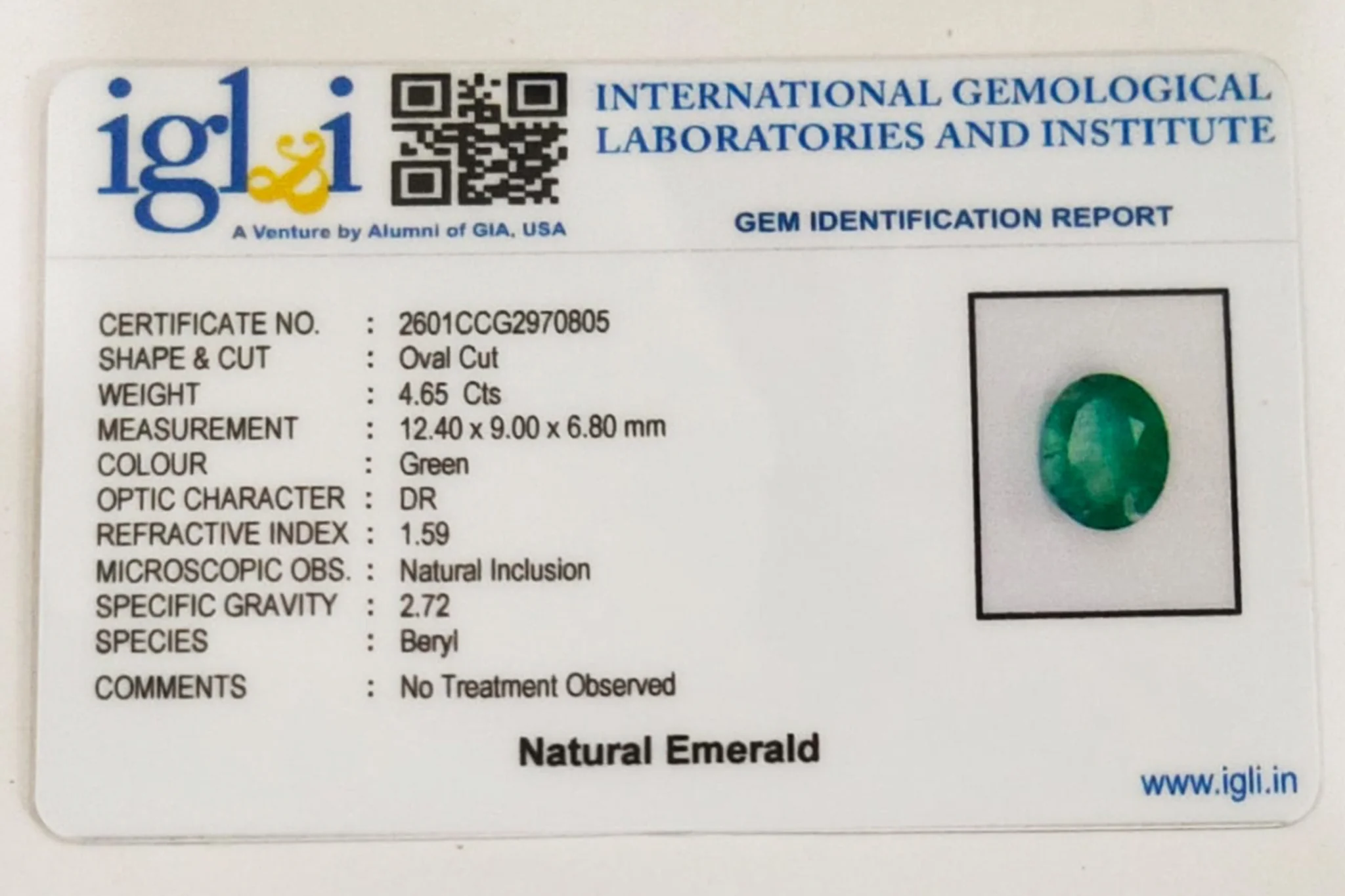 Zambian Emerald 4.65 Carat - Image 3