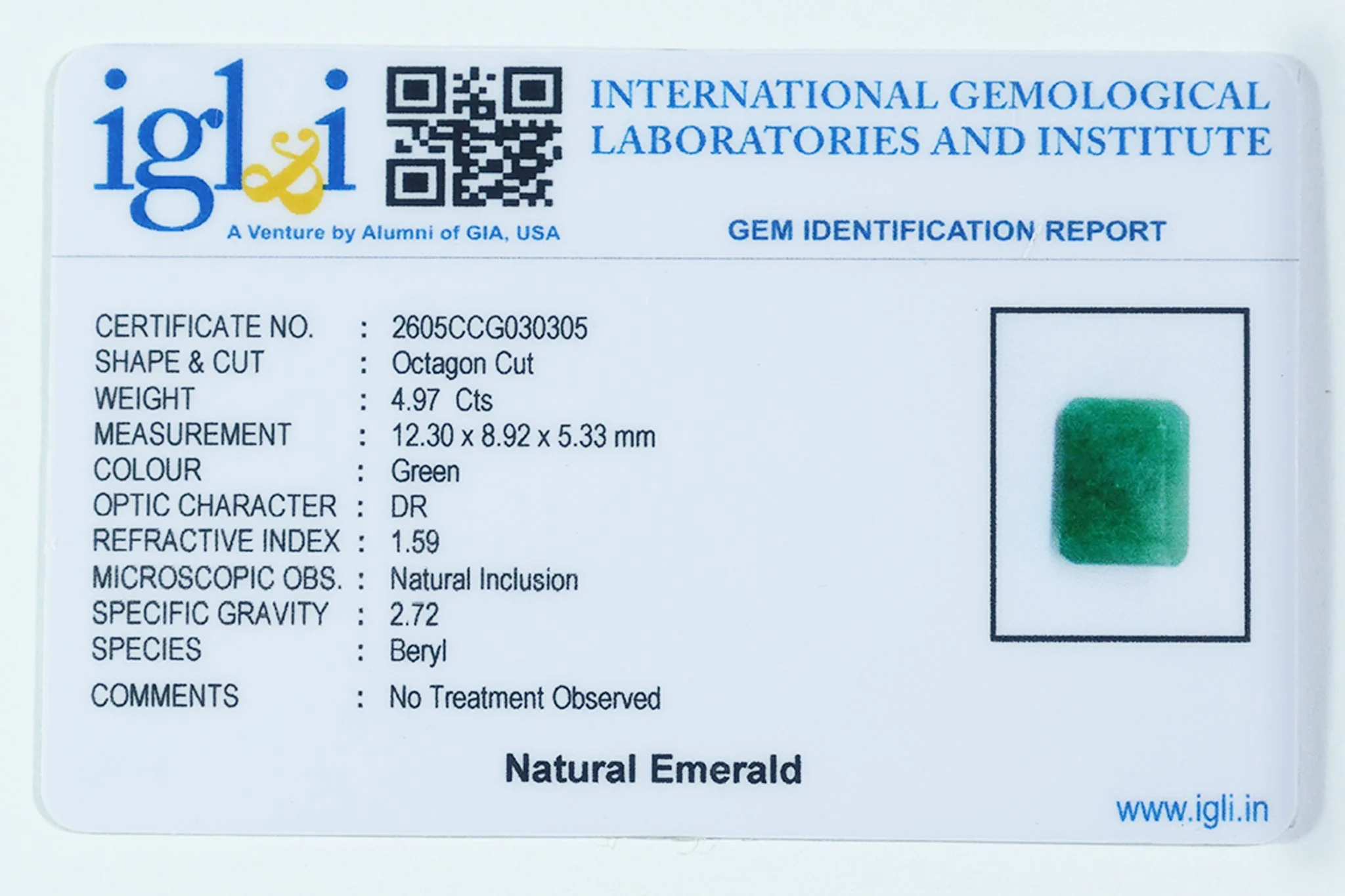 Brazilian Emerald - 4.97 Carat - Image 3