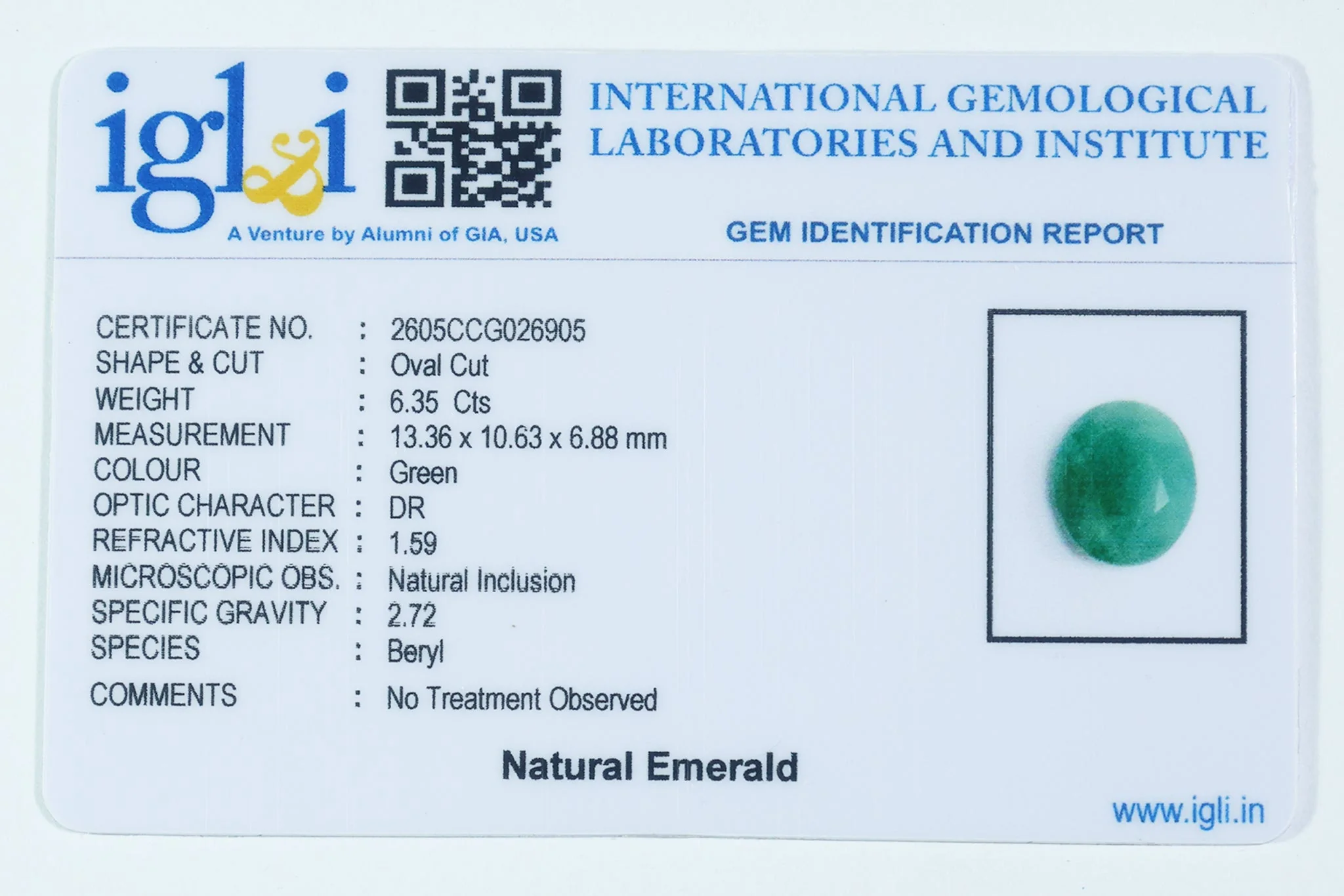 Brazilian Emerald - 6.35 Carat - Image 3