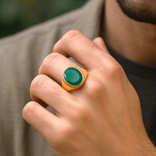 Emerald Panna Panchdhatu Ring | Lab certified | Adjustable Ring - Image 3