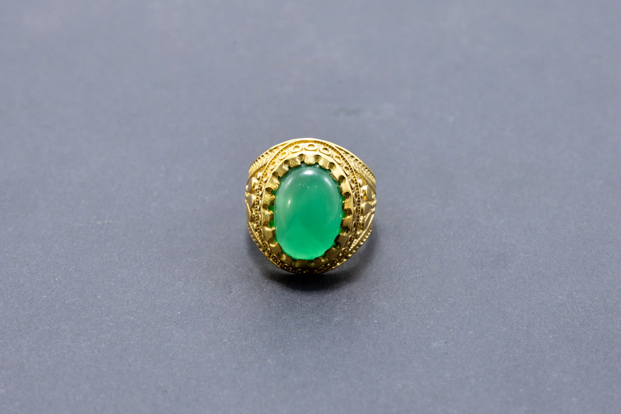 Green Onyx Designer Ring (10 Ratti)