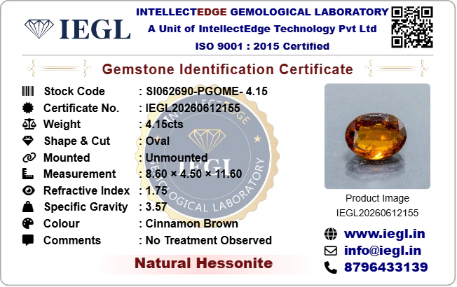 Hessonite - 4.15 Carat - Image 3