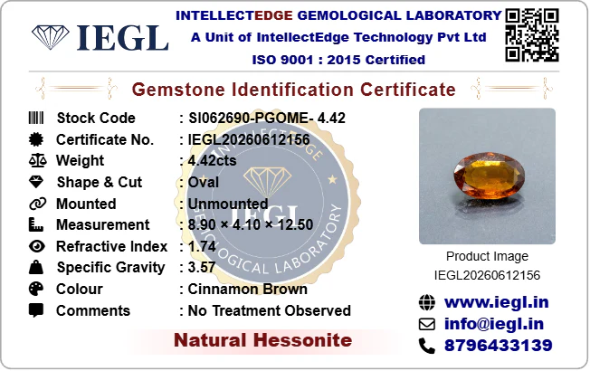 Hessonite - 4.42 Carat - Image 3