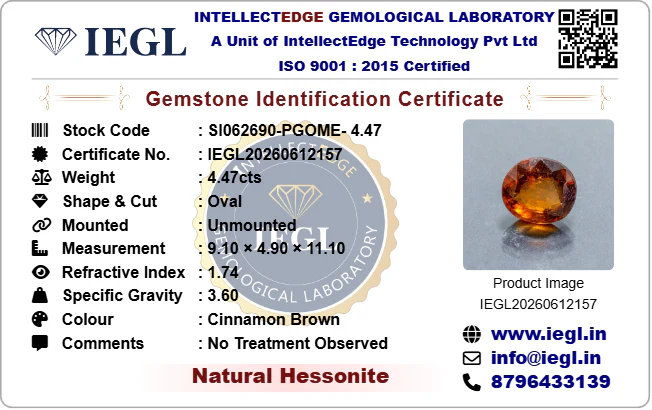 Hessonite - 4.47 Carat - Image 3