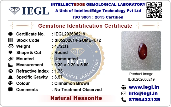 Hessonite - 4.72 Carat - Image 3