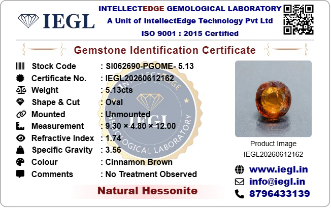 Hessonite - 5.13 Carat - Image 3