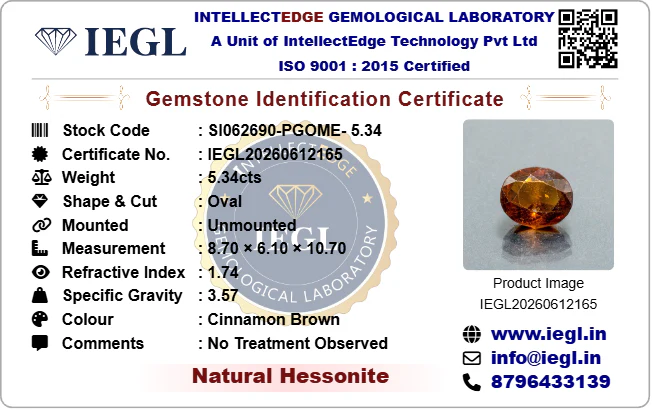 Hessonite - 5.34 Carat - Image 3