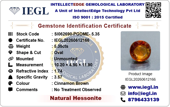 Hessonite - 5.35 Carat - Image 3