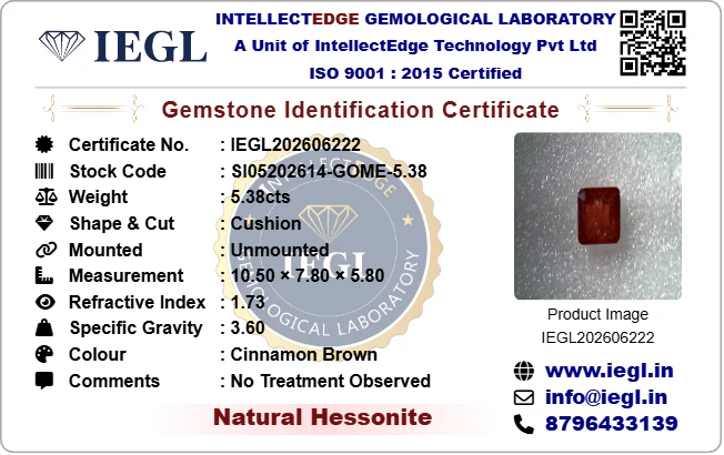 Hessonite - 5.38 Carat - Image 3