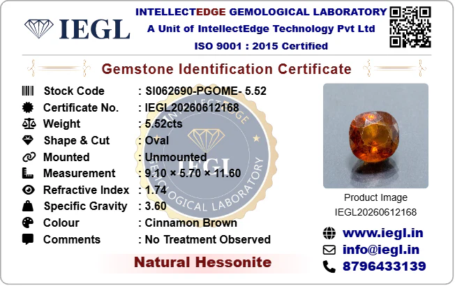 Hessonite - 5.52 Carat - Image 3