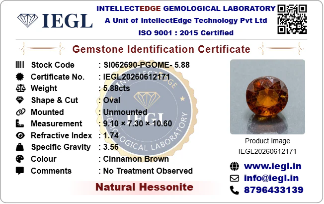 Hessonite - 5.88 Carat - Image 3