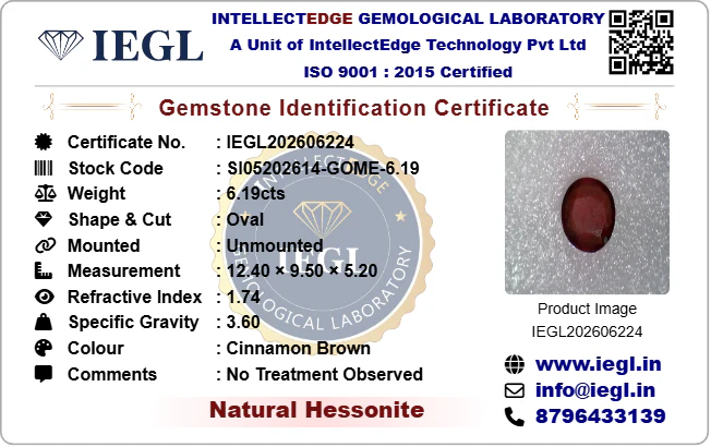 Hessonite - 6.19 Carat - Image 3