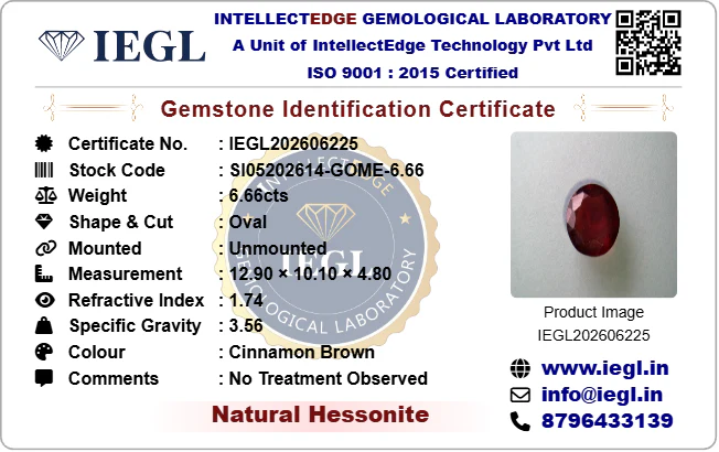 Hessonite - 6.66 Carat - Image 3