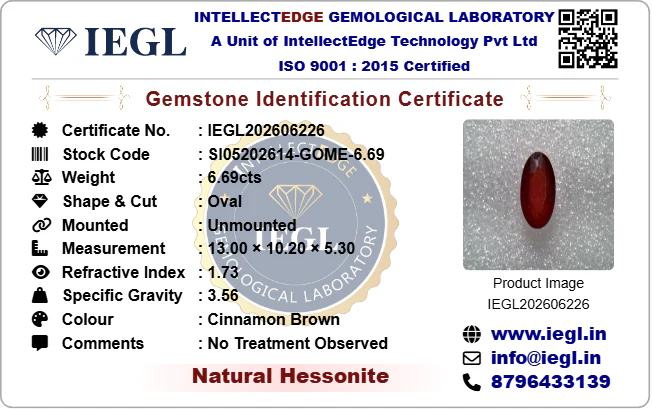 Hessonite - 6.69 Carat - Image 3