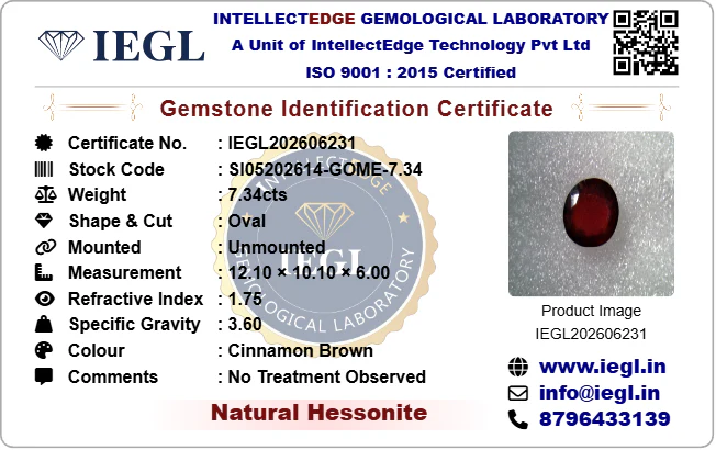 Hessonite - 7.34 Carat - Image 3