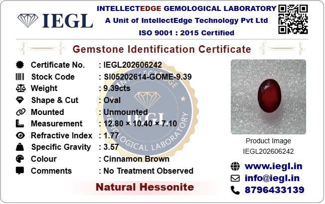 Hessonite - 9.39 Carat - Image 3